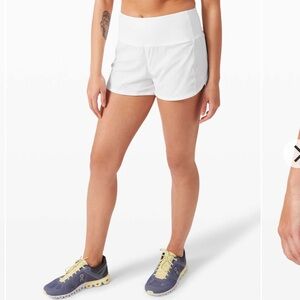 Lululemon Up HR short 4” lines in white